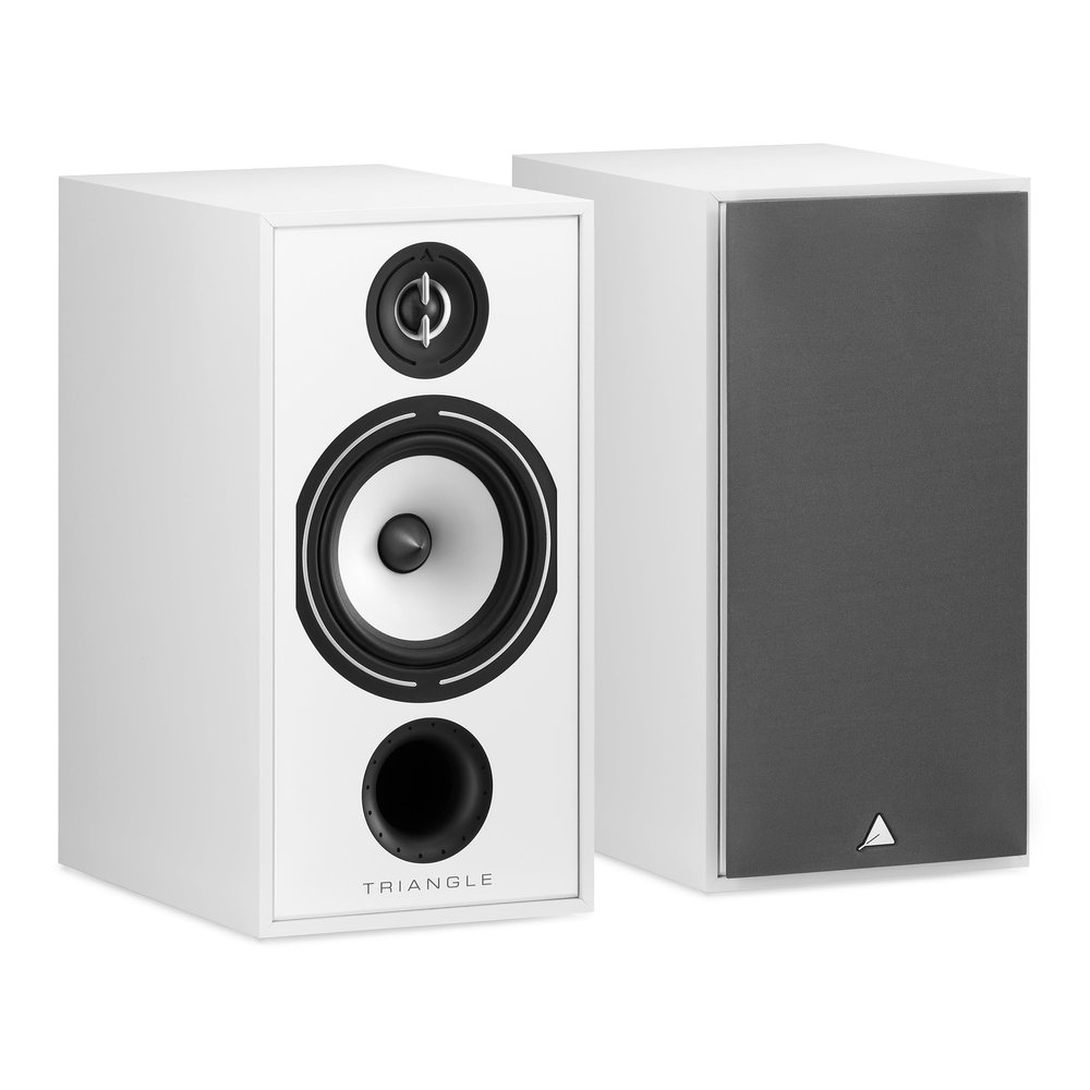 triangle Borea BR04 Bookshelf Speakers Pair - High Fidelity - 2-Way - 25mm EFS Silk Dome Tweeter with Waveguide (White)