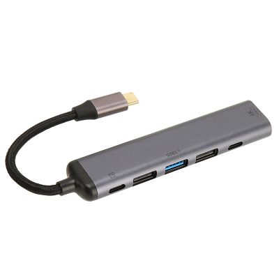 7 in 1 USB C Docking Station, Multiport Adapter with Plaited Wire, 100W PD, 4K Supported, Aluminium Alloy Material, Compatible for Laptop Desktop Tablet Smartphones