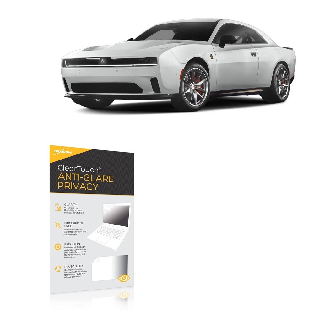 BoxWave Screen Protector Compatible with Dodge 2024 Charger Daytona EV Infotainment System (12.3 in) - ClearTouch Anti-Glare Privacy (2-Pack), Privacy Screen Protector Flexible Film Anti-Glare