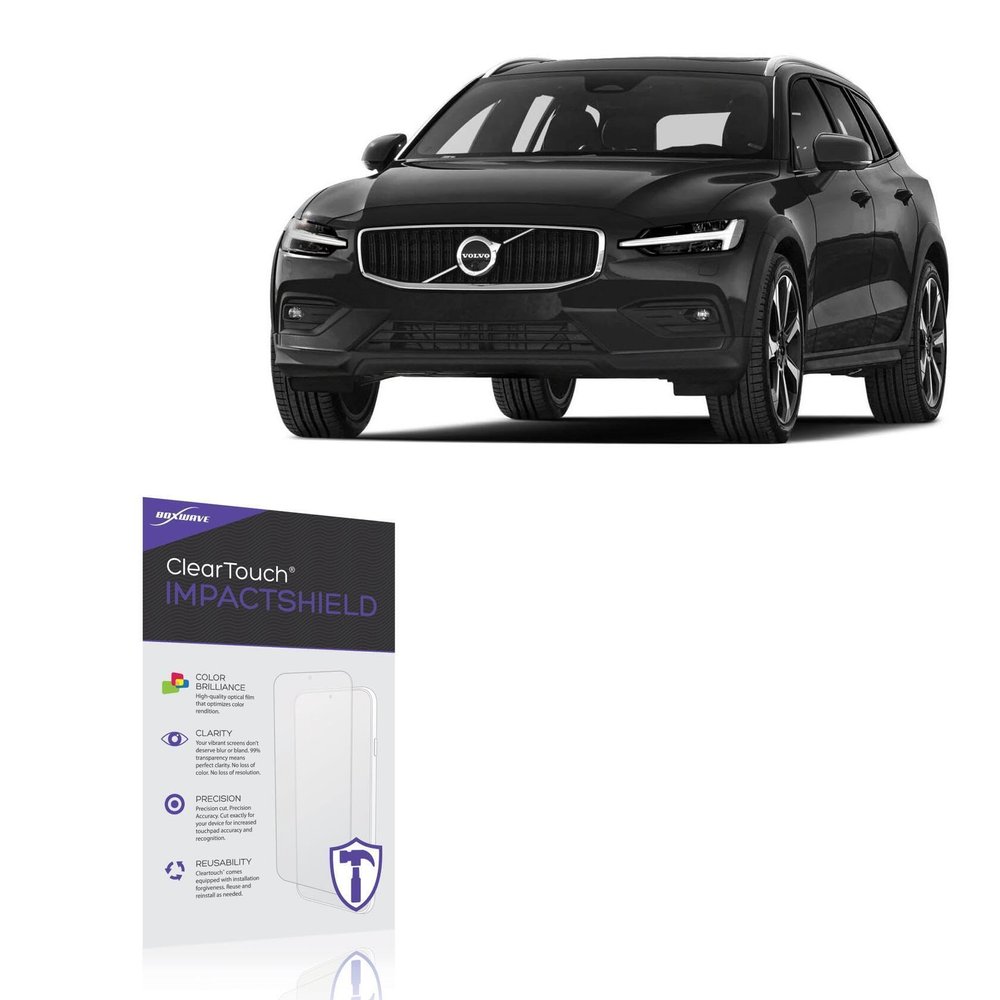 BoxWave Screen Protector Compatible with Volvo 2025 V60 Cross Country Infotainment Display (9 in) - ClearTouch ImpactShield (2-Pack), Impenetrable Screen Protector Flexible Film