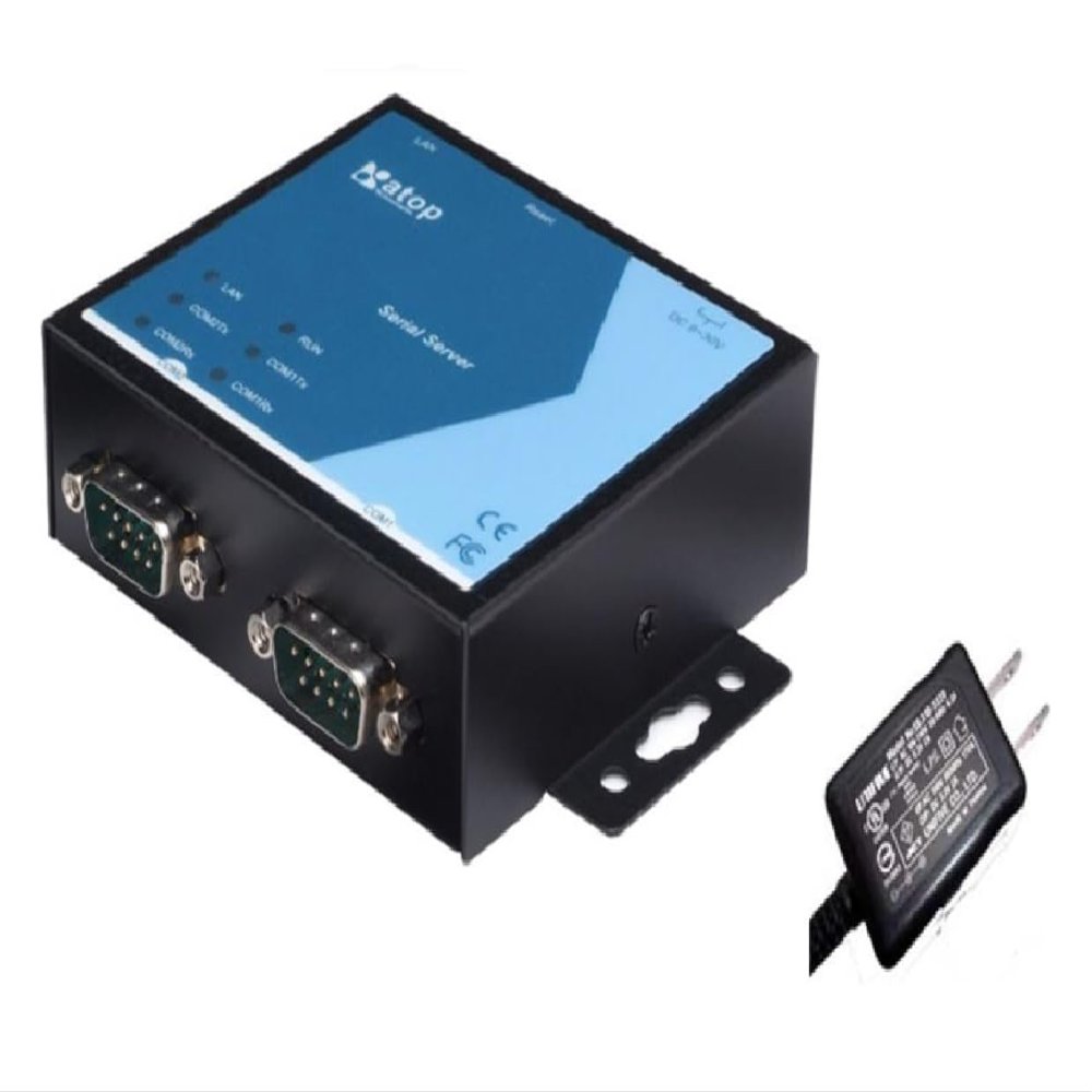 GW312 Device Server - 2-Port RS 232/422/485 Serial to Ethernet Device Server, Rugged Metal Case. Easy Configuration. Virtual Com Software Included. (ATOP)