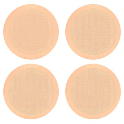 Pyle 2 Pair Speakers, 200W 6.5" Round Flush Mount in Wall/in Ceiling Home Speakers, PDIC Series, Tan