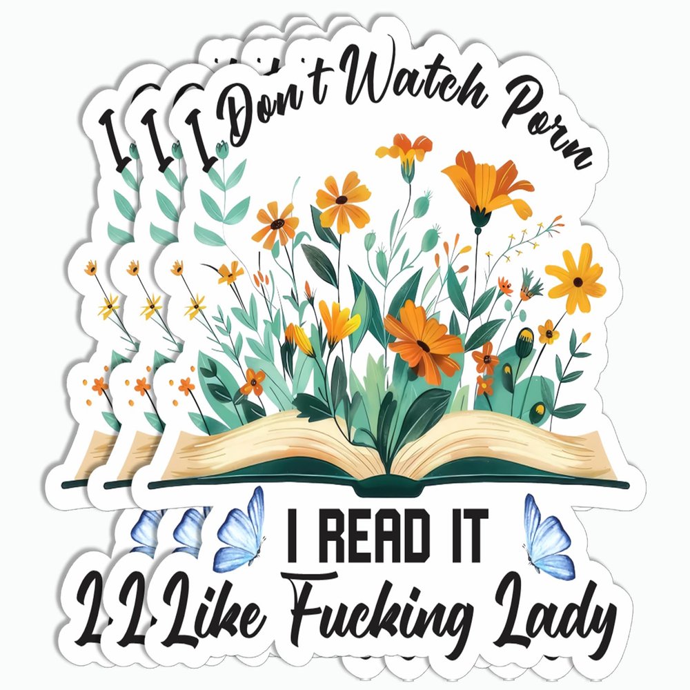 3Pcs - I Don't Watch Porn Sticker - Rude Book - Spicy Book Lovers - Sticker for Adults - Phone Laptop Tumbler