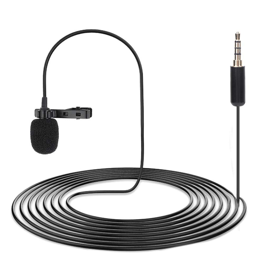Collar Clip Microphone, Mini Portable Collar Clip Mic Support 360 Rotation for Interview Recording for Mobile Phone Computer