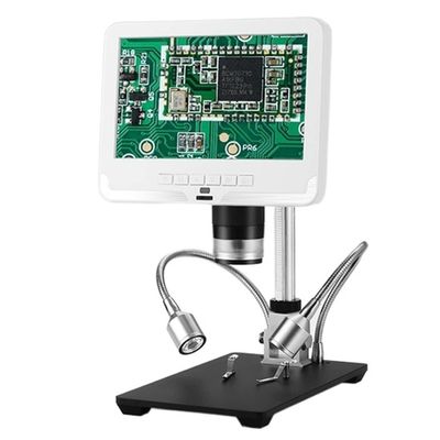 Microscope Kit 7 Inch LCD Digital Microscope Soldering Electronic 500X 1000X Video Microscope Microscope Lens Adapters(AD206 White)