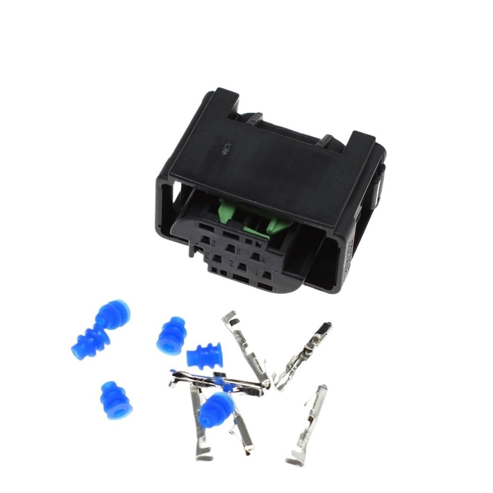 1-20Sets AMP 6 Pin Female Wire Harness p/Lug Throttle Auto Car Connector 1-967616-1(1-967616-1 Black,5Sets)