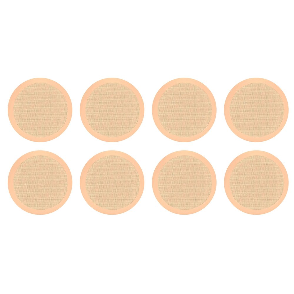 Pyle 4 Pair Speakers, 250W 8" Round Flush Mount in Wall/in Ceiling Home Speakers, PDIC Series, Tan