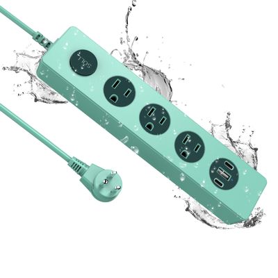 SOLL IPX9 Outdoor Power Strip Weatherproof, Surge Protector Power Strip with 3 Outlet and 3 USB Charging Ports(2 USB C), 5.18FT Extension Cord for Patio, Garden, Bathroom, Kitchen, Garage, Office