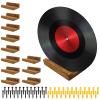 12 Pcs Wood Vinyl Record Shelf Wall Mount, Small Wall Mounted Record Holder Display Shelf, Compact Vinyl Record Shelf Practical Record Wall Mount Shelf for LP CD Book Art Storage view 1