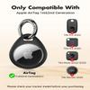 UNBREAKcable Holder for Apple AirTag [Fit Tightly Design] [Easy to Install] [Hold Air Tag Securely] Waterproof TPU Shell Case with All Metal Keychain Key Ring Clip, 4 Pack, Black view 2