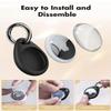 UNBREAKcable Holder for Apple AirTag [Fit Tightly Design] [Easy to Install] [Hold Air Tag Securely] Waterproof TPU Shell Case with All Metal Keychain Key Ring Clip, 4 Pack, Black view 4