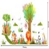 Safari Animals Tree Wall Decals Forest Giraffe Bear Fox Lion Jungle Wall Stickers Baby Nursery Kids Bedroom Living Room Wall Decor view 2