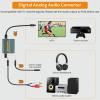192kHz Optical to 3.5mm Digital to Analog Audio Converter with Volume Control, Aluminium Digital Optical to RCA Adapter Built-in Amplifier Chip with SPDIF Cable and 3.5mm to RCA Cable view 4