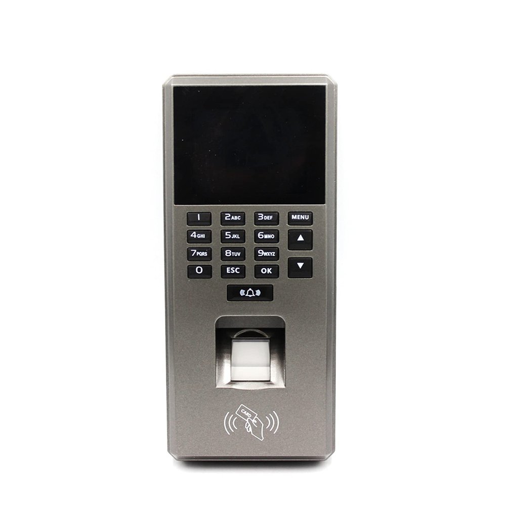 Biometric Employee Attendance Machine 2.4 Inch Fingerprint Access Control Keypad USB Biometric System Electronic Time Clock Recorder Attendance Machine for Small Business,Gray-One Size
