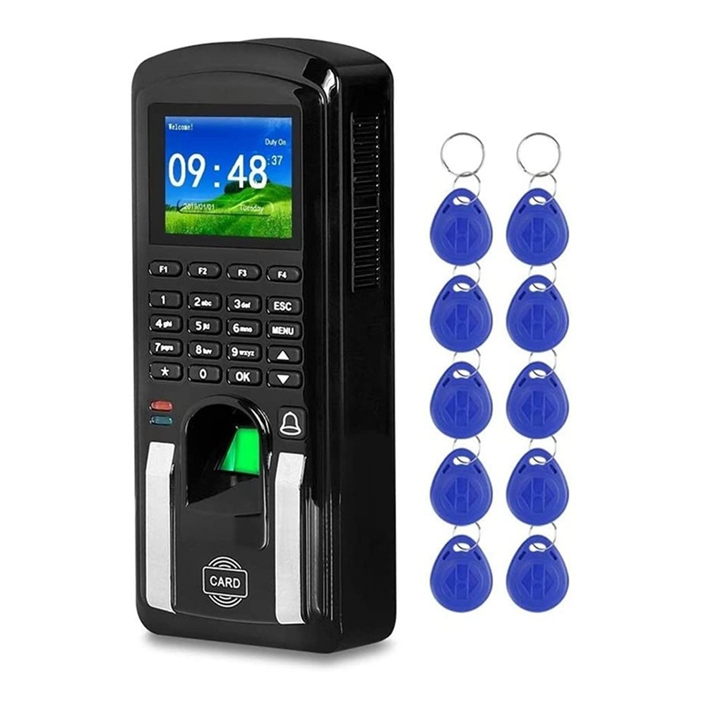 EliteBloom Biometric Employee Attendance Machine Fingerprint Access Control TCP/IP Biometric Time and Attendance Punch Clock for Small Businesses and Offices,Black-One Size