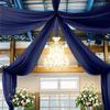 Navy Ceiling Drapes Wedding Arch Drapes Fabric 6 Panels 5FTx20FT Draping for Wedding Party Ceiling Decorations Arch Backdrop Chiffon Curtains Sheer Fabric for Canopy Bed Outdoor Tent Decor view 1