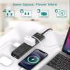 6Ft Surge Protector Power Strip - Flat Extension Cord, Addtam 12 Widely 3 Sides Outlet Extender, Wall Mount, Desktop Charging Station for Home Office College Dorm Room Essentials, Black view 3