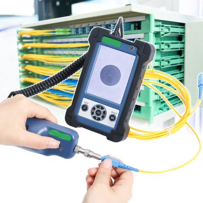 Optical Fiber Microscope, Portable Fiber Optic Inspection Microscope Probe, 400X Magnification, 3.5-Inch HD Display for SC, FC, ST, LC