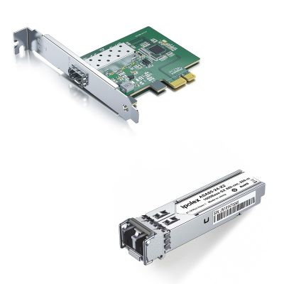 1 Pack ipolex 1.25G NIC Network Card and 1 Pack 1000BASE-SX SFP LC Transceiver