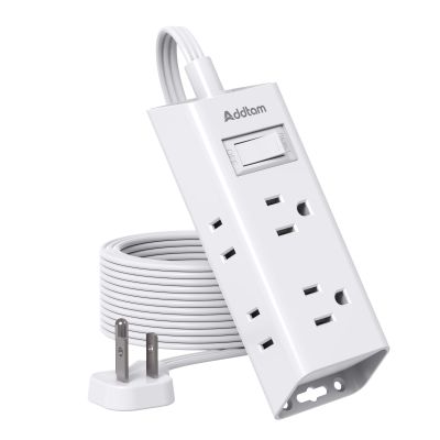 Cruise Ship Essentials, Flat Plug Power Strip, Addtam 3FT Ultra Flat Extension Cord with 6 Outlets Extender, No Surge Protector for Cruise Ship, Travel, Dorm, Home Office, ETL Listed