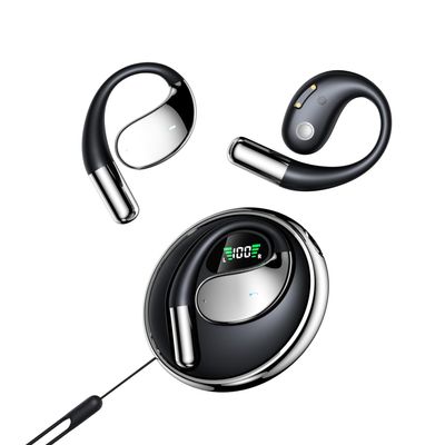 QYNIQIAN Wireless Open Ear Headphones Bluetooth 5.4 Sports Earphones Built-in Mic,8 Hrs HD Talktime HiFi Stereo Headset with Noise Cancellation IPX5 for Running,Sports,Cycling,Driving,Black