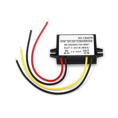 12V/24V to 7.5V 1A 2A 3A 4A 5A DC Buck Converter 10-40V to 7.4V Vehicle Equipment Use Power Module CE Certification(12V24V to 7.5V 1A)