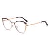 LJCZKA Blue Light Blocking Glasses for Women Cat Eye Computer Gaming Eyeglasses Cateye Metal Frame Anti Eyestrain Clear Lens (Coffee) view 1