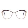 LJCZKA Blue Light Blocking Glasses for Women Cat Eye Computer Gaming Eyeglasses Cateye Metal Frame Anti Eyestrain Clear Lens (Coffee) view 2