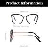 LJCZKA Blue Light Blocking Glasses for Women Cat Eye Computer Gaming Eyeglasses Cateye Metal Frame Anti Eyestrain Clear Lens (Coffee) view 3
