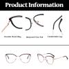 LJCZKA Blue Light Blocking Glasses for Women Cat Eye Computer Gaming Eyeglasses Cateye Metal Frame Anti Eyestrain Clear Lens (Coffee) view 4