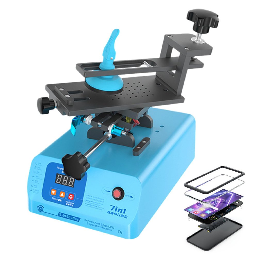 360 Rotating Screen Separator for Phone Repair - Heating, Glue Removal, Frame Separation Tool, Compatible with Straight & Curved Screens,110V