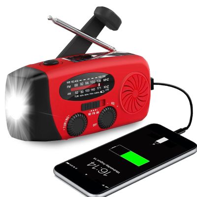 Emergency Hand Crank Radio with LED Flashlight, AM/FM NOAA Weather Radio