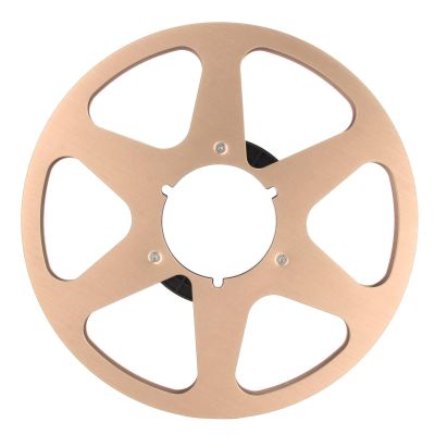 1/4 10.5 Inch Empty Tape Reel, 6 Hole Aluminum Alloy Universal Opening Machine Part, Sound Tape Takeup Reel for Pioneer Reel to Reel Recording Tapes (Gold)