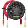25 Foot RCA Cable Pair - WBC-PRO-Quad Ultra-Silent, Ultra-Flexible, Star-Quad Audiophile & Pro-Grade Audio Interconnect Cable with Amphenol ACPR Gold RCA Plugs - Gray & Red Jacket - Directional view 1