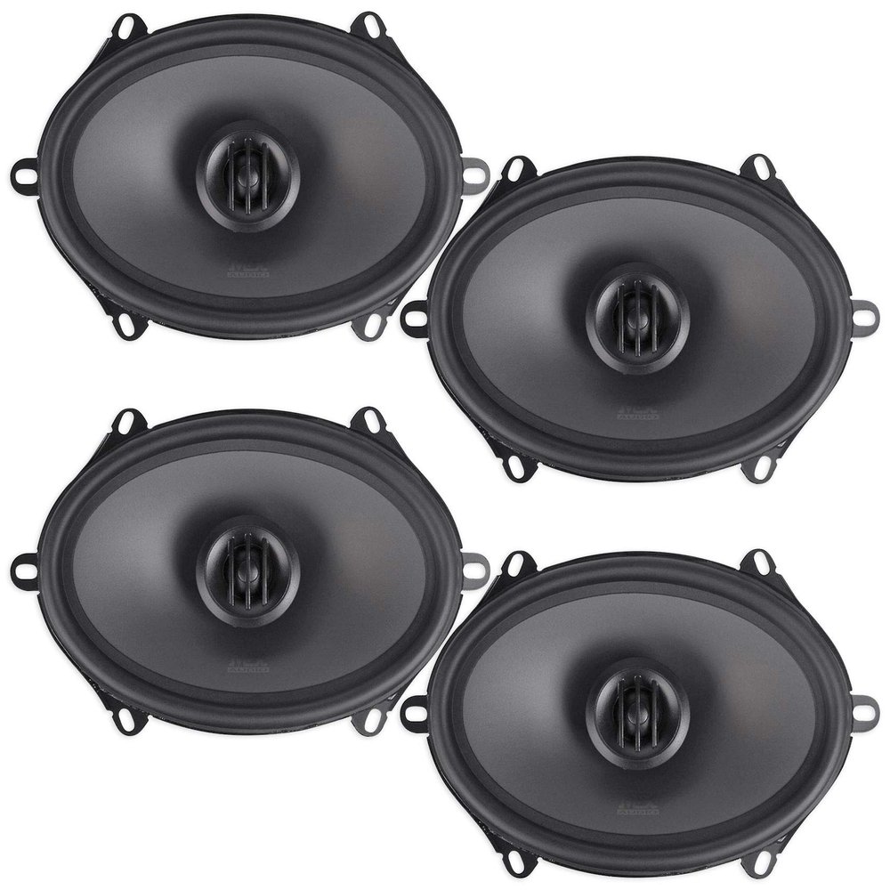 Audiosavings Bundle: (2) Pairs of THUNDER68 5x7 / 6x8 2-Way Coaxial Car Speakers, 240W Total, RMS 60W, Peak 120W, Polypropylene Woofer, Pivoting Tweeter, 92dB Sensitivity (2 Items)