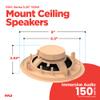 Pyle 4 Pair Speakers, 150W 5.25" Round Flush Mount in Wall/in Ceiling Home Speakers, PDIC Series, Tan view 3