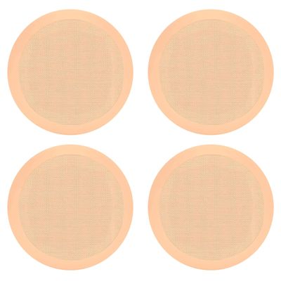 Pyle 2 Pair Speakers, 150W 5.25" Round Flush Mount in Wall/in Ceiling Home Speakers, PDIC Series, Tan
