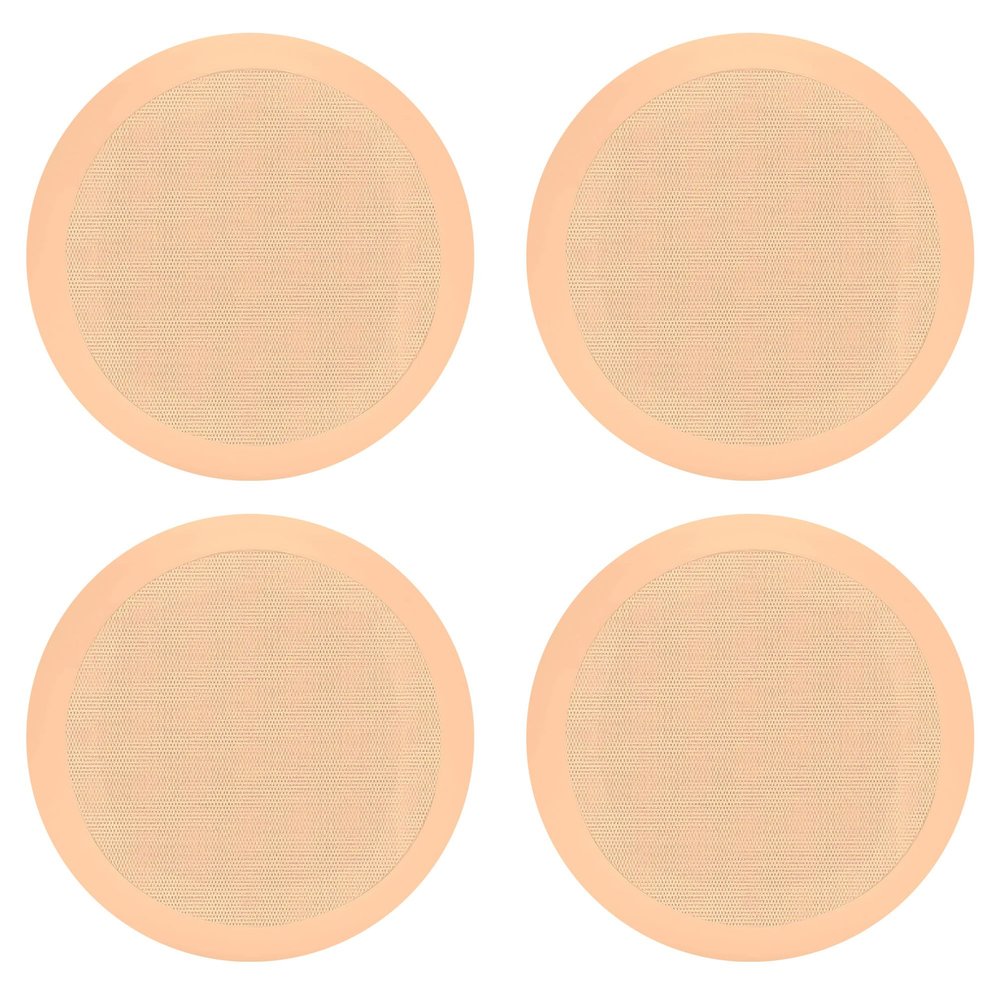 Pyle 2 Pair Speakers, 150W 5.25" Round Flush Mount in Wall/in Ceiling Home Speakers, PDIC Series, Tan