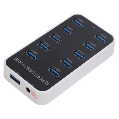 10 Port USB 3.0 Hub, USB Extender with DC12V-24V Power Supply, Multi Port Dock for Efficient Device Connection and Expansion