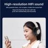 KSNWZ Bluetooth Headphones Over Ear, Foldable Lightweight Headset, Three Band Balanced Natural Sound and Large Dynamic Speakers, for Travel Office,Gray view 3