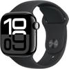 Apple Watch Series 10 [GPS + Cellular, 46mm] - Jet Black Aluminum Case with Black Sport Band, S/M (Renewed Premium) view 1