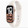 Apple Watch Series 10 [GPS, 42mm] - Rose Gold Aluminum Case with Starlight Sport Band, S/M (Renewed Premium) view 1