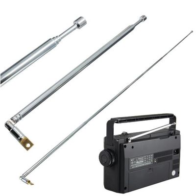 3pcs Radio TV Antenna 5 Section Telescopic Aerial Replacement Connector For TV