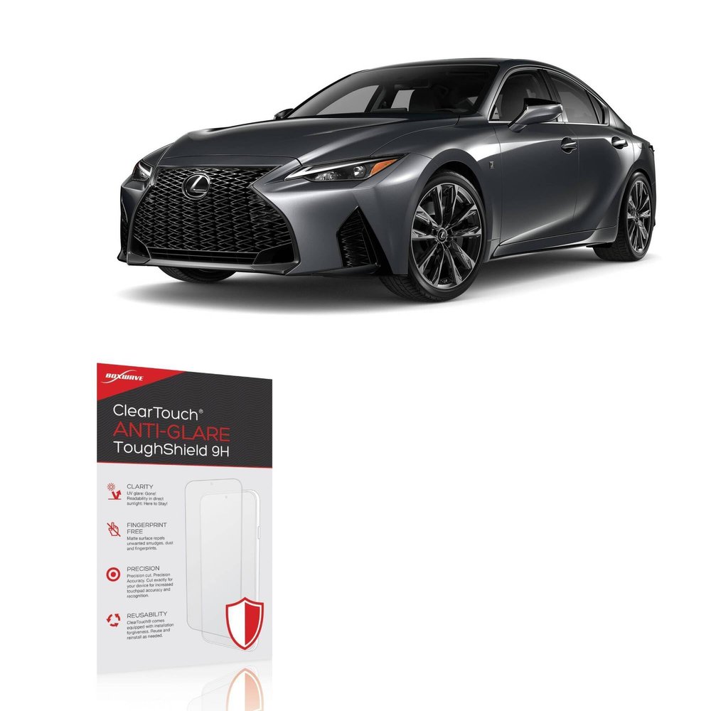 BoxWave Screen Protector Compatible With Lexus 2025 IS Display (8 in) - ClearTouch Anti-Glare ToughShield 9H (2-Pack), Anti-Glare 9H Tough Flexible Film Screen Protector
