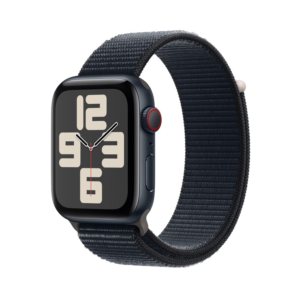 Apple Watch SE (2nd Gen) [GPS + Cellular, 44mm] - Midnight Aluminum Case with Midnight Sport Loop Band, M/L (Renewed Premium)