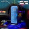 Feastables Beast Tower MrBeast Gaming Headphone Stand | RGB Light Display with Infinity Mirror Effect and Logo | Universal Headset Holder; USB Powered Desk Computer Accessory for Gamers and Streamers view 2