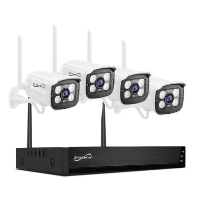 Supersonic SC-5004NVR-Kit 4CH 1080P Security Camera System with Built-in 1TB HDD, WiFi, Waterproof, 2-Way Audio, Night Vision, App Remote Access, HDMI/VGA Output, Mic & Speaker - Indoor/Outdoor Use