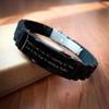 Amateur Radio Enthusiast Funny Quote Gift - Adjustable Glide lock Clasp Black Stainless Steel Silicone Men's Women's Birthday Present - Gifts from the Operator to the Ham Radio Lover view 2