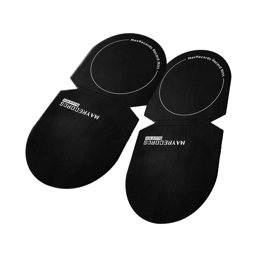 2pcs Record Cleaning Mitt,Lightweight Record Clip Disc Cleaning Handler Mitt Protection Pad for Records (2pcs)