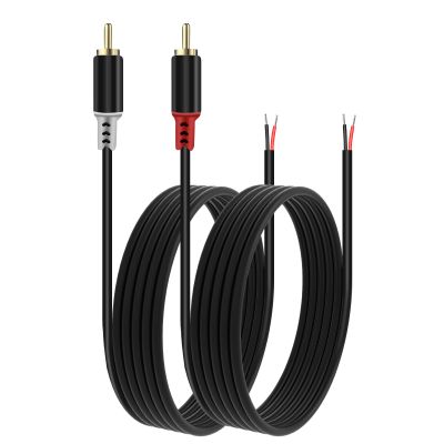 caojunzhen RCA to Speaker Wire Adapter, 2 Bare Wire Speaker Cables to RCA Plug Adapter for Audio Video AV Receiver TV Subwoofer - 20AWG, 9.8ft